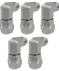 Top Tier 5PC 3/8 Inch Hydraulic Swivel Elbow Fitting Kit With Stainless Steel Corrosion Proof JIC Male Female Connectors For Heavy Duty Pipe Systems And Industrial Machinery Repairs That Hit Hard, five fittings