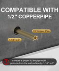 Slip On Tub Spout With Diverter For Five Inch Tub Chrome Finish Fits One Half Inch Copper Pipe compatibility diagram