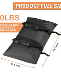 90 Lb Extra Large Umbrella Base Weight Set Of Two For Patio Fillable Sand Bags Heavy Duty Outdoor Weights For Umbrella Stands Garden Backyard Black Without Sand