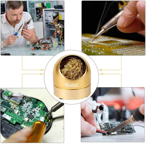 Ultimate Soldering Tip Cleaner Wire And Holder Set With Soft Coiled Brass Includes 3 Cleaning Wires And 1 Holder Smokeless Tip Cleaner For Soldering Irons No Water Needed Improves Tip Temperature Retention And Work Efficiency