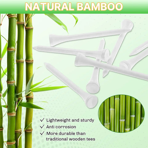 Bulk Bamboo Golf Tees 500 Pack Two And Three Quarters Inch Length Natural Durable Low Friction Tees For Smooth Drives eco friendly