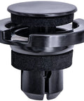 Rexka rocker moulding push-type retainer with sealer, black plastic fastener with foam seal (front view)