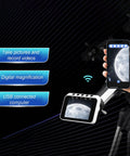 Dope WiFi Eyepiece For Telescopes And Microscopes With 2.8 Inch Display, showing live moon view on a smartphone screen.