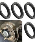 Universal Four Piece Wheel Hub Center Rings For Cars And Trucks 73 To 60 Mm Bore Reducer Adapter black rings on wheel hub.