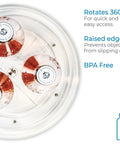 9-Inch Lazy Susan Organizer for Cabinets and Pantries, clear design with ball bearings for easy one-hand access, top view.