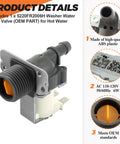 Front view of OEM Beaquicy 5220FR2006H washer water inlet valve; gray plastic body with orange seal.