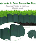 20 Pack Garden Edging Border Set With Interlocking 5.3 Inch Tall Flexible Plastic Borders For Lawn And Flower Beds 10.5 Feet Total Length No Dig Required Easy Install For DIY Patio Walkway And Yard Border showing interlocking design and green lawn.