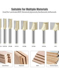 Top Tier 1/4 And 1/2 Inch Shank Slotting Cleaning Bottom Router Bit Set For Precision Woodworking showing multiple sizes and materials.