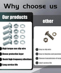 Comparison of Heavy Duty Carriage Bumper Bolt Kit 7/16-14 X 1-1/4 for Ford showing quality features against other products