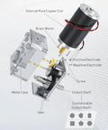 Exploded view of Self Locking Worm Gear Motor 24V 200 RPM 4 5 Kg cm High Torque Geared Motor with 8mm shaft for robotics projects