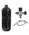4500 Psi Carbon Fiber Air Tank 2L With Regulator Gauge, hose, and fittings for PCP Paintball Fill Station setup