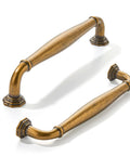 Two Pack 5 Inch Antique Brass Cabinet Pulls Vintage Solid Hardware For Cupboard Doors And Drawer Pulls Dresser Handles Heavy Duty Built To Last For Everyday Renovation Projects