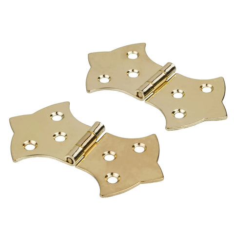 Butterfly Hinges Set Of 2 In Brass Finish 3 1/8 X 1 7/8 Inches Decorative Cabinet Door Hinges For Trunks And Boxes Vintage Style Hardware