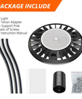 Super Bright 150W LED Post Top Light With 21000 Lumens 950W Equivalent package contents including poles and screws
