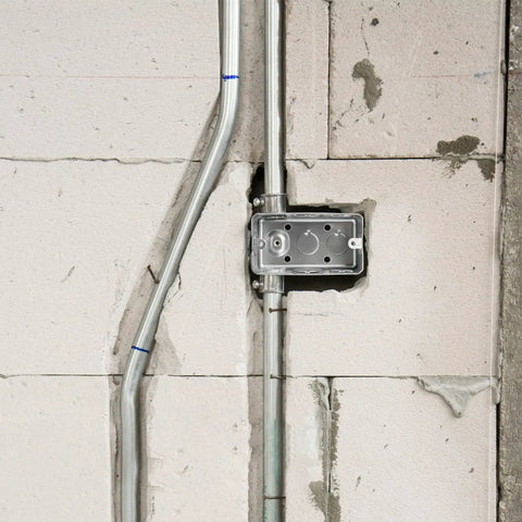 Installed 20 Pack Galvanized Steel Electrical Box 4 By 2 Inch Utility Junction Box 1-7/8 Inch Deep Raised Ground Square 13 Cu In Capacity