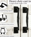 Two Pack Heavy Duty Cast Iron Barn Door Handles Nine And Three Quarters Inches Rustic Gate Pulls for Interior Use