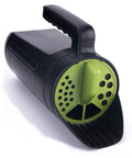 Hand Spreader Shaker For Grass Seed Fertilizer Ice Melt And Snow Salt With Adjustable Openings Up To 80 Oz garden tool on side
