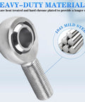 Bolt On Rod End Heim Joint Three Quarter Inch Bore And Three Quarter Inch Sixteen Thread, Heavy Duty Suspension Link Kit, Welding Ready Install, Two Pack, Durable Steel Construction For Easy Mating And Performance, 1045 steel rod end