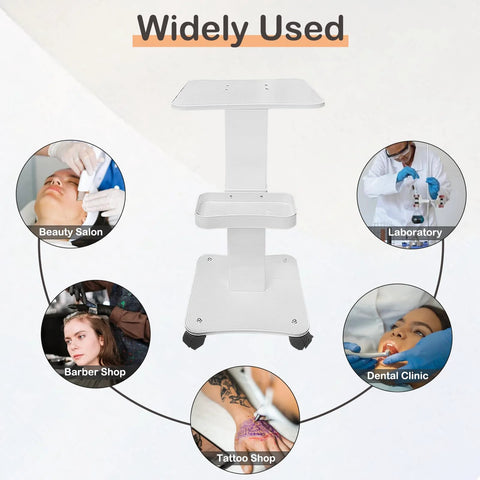 Esthetician Cart With Three Tiers Rolling Beauty Trolley Featuring 360 Degree Silent Wheels and Aluminum Alloy Tray in various settings