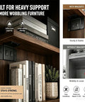 Beefy Heavy Duty Corner Brackets Set With Quick Fitting L Shape Furniture Joint Braces Black, strong support for shelves
