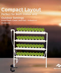Hydroponic Plant Growing System For Home Gardens 36 Site Indoor Vertical Garden Tower with leafy greens in horizontal layout.