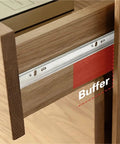 Stainless Steel Drawer Runners With Soft Close Slides For Smooth Quiet Drawer Gliding In Kitchen Office Or Workshop Cabinets 20 Inch Length Heavy Duty Furniture Rails Built For Easy No Jam Drawer Operation shown in wooden cabinet