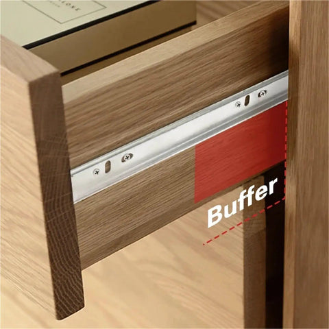 Stainless Steel Drawer Runners With Soft Close Slides For Smooth Quiet Drawer Gliding In Kitchen Office Or Workshop Cabinets 20 Inch Length Heavy Duty Furniture Rails Built For Easy No Jam Drawer Operation shown in wooden cabinet