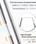 Heavy Duty Aluminum Tent Poles Replacement Set For Go To Camping Quick Repair Pre Assembled Rods 2 Pieces 16.3 Feet Aircraft Grade 7001 Alloy