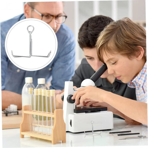 Children using microscope in classroom with inset showing Water Flow Control Shutoff Clamp And Tubing Clips Set Of 20 Flat Jaw Spring Hose Clamps Rust Resistant Galvanized Workhorse Quick Grips For DIY Water Line Repairs Great For Home And Plumbing Projects.