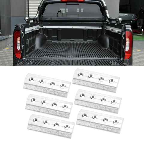 Truck bed with Six Pack M6 L Track T Nuts With Sliding Design For Easy Insertion And Repositioning Along Track