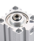 Top view of Compact 40x40mm Air Cylinder Double Acting With 16mm Rod Aluminum Body Easy Install Plug And Play Ready One Eighth Inch PT Ports 40mm Stroke Single Rod Design Ideal For Small Machinery And Industrial Automation
