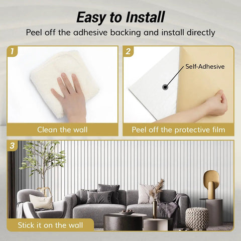 Installation steps for Heavy Duty Dual Layer Acoustic Wall Panels For Crisp Audio And Echo Blocking Self Adhesive Thick Fabric Wrapped Sound Dampening Tiles 4 Pack.