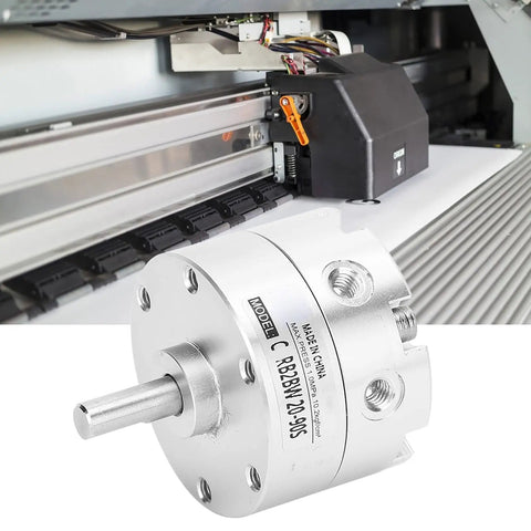 Beefy Stainless Steel Vane Type Rotary Pneumatic Air Cylinder 20mm Bore For Industrial Automation And Robotics, shown with mounting setup.