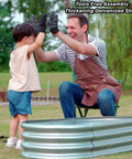 Two Pack Raised Garden Bed For Outdoor Use Made From Galvanized Steel, Easy Tool Free Assembly, with child and adult