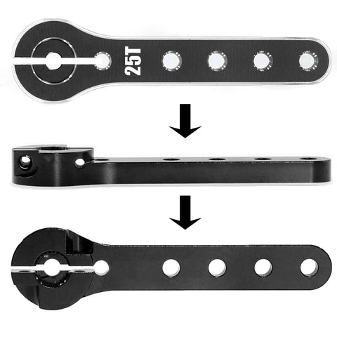 Two Pack Metal 25T Servo Horn 56mm 25 Teeth Extension Servo Arm For RC Planes, Helicopters, And Cars Aluminum CNC Machined