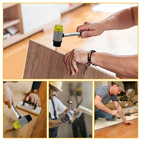 Double Sided Soft Hammer Mallet Rubber Hammer Go To Tool For Home Decoration and Installation Hand Tool 25mm in use