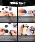 Step-by-step instructions showing how to apply graphite lubricant to Derby Car Kit With Eight Pinewood Axles And 40ml Graphite Lubricant Powder For Smoother Spins and installation.