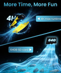 Underwater Drone With Pro Grade 4K Video And 12MP Photos, EIS Stabilization, 4h runtime, 64GB SD card, aquatic environment