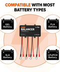 48V Battery Equalizer And Active Balancer For 24V 36V And 48V Banks with compatibility for GEL, FLA, SLA, LiFePO4 batteries