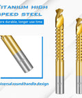 8 Pack Titanium Coated HSS Twist Drill Bits Set With Hex Shank Serrated Side Cutting For Wood Metal And Plastic, Sizes 3mm To 10mm, Pro Grade Heavy Duty High Speed Steel Drill Bit Kit For Clean Holes And Easy Drilling