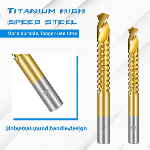 8 Pack Titanium Coated HSS Twist Drill Bits Set With Hex Shank Serrated Side Cutting For Wood Metal And Plastic, Sizes 3mm To 10mm, Pro Grade Heavy Duty High Speed Steel Drill Bit Kit For Clean Holes And Easy Drilling