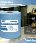 Tough As Nails Heavy Duty Cleaning Cloths Blue Lint Free Industrial Wipes Super Absorbent Shop Towels For Auto Degreasing Lab Equipment And Cleanroom Tasks 15X10 Inch 500 Pack jumbo roll of blue cleaning wipes.