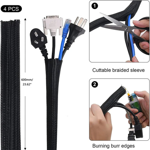 Must Have Cable Management Kit With Sleeves And Clips Includes Four Sleeves Thirty Seven Clips Seven Soft Holders Ten Adhesive Mounts