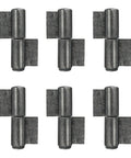 Six Pack Heavy Duty Weld On Door Hinges With 360 Degree Rotation, 11/64 Inch Thick Steel Butt Hinges shown front view