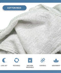 Close-up of Premium Cotton Shop Towels 250 Count Box 14x14 Lint Free Cleaning Rags, white texture, absorbent and durable.