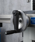 Cvutovo 2-Piece Nylon Crank Handle With Ergonomic Non-Slip Grip, 12X100mm Rotating Handwheel Adapter mounted on industrial milling machine.