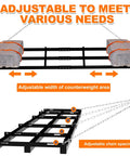 8 Ft Drag Harrow Driveway Grader showing adjustable counterweight and chain spacing with blocks on frame