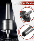 MT3 Live Center for Lathe Tailstock With 60 Degree Precision, Triple Bearing Support, High Accuracy CNC Tool, medium duty
