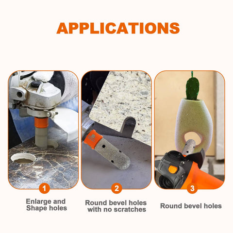 Finger Milling Bits With Diamond Grit 1 Inch Core Drill Bit Dry 5 8 11 Thread For Enlarging And Shaping Existing Holes In Use