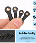 Beefy 20 Pieces M2 M2.5 M3 Ball Head Tie Rod Ends Set For RC Crawler Cars Lever Steering Linkage Ball Joint Ends 4 Sizes Ball Head Holders Without Screws And Nut, black plastic with brass inserts